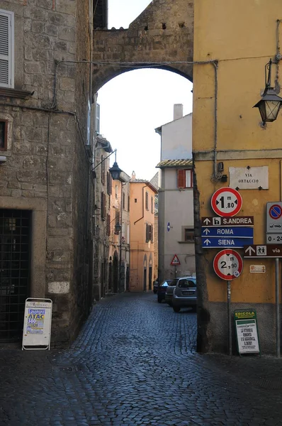 Antiga Rua Viterbo Itália — Fotografia de Stock