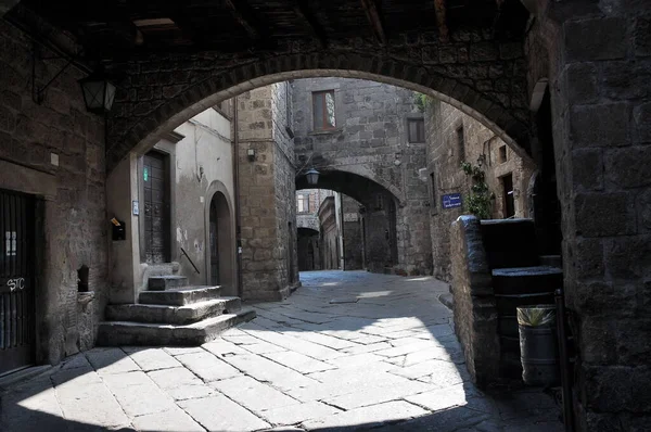 Antiga Rua Viterbo Itália — Fotografia de Stock