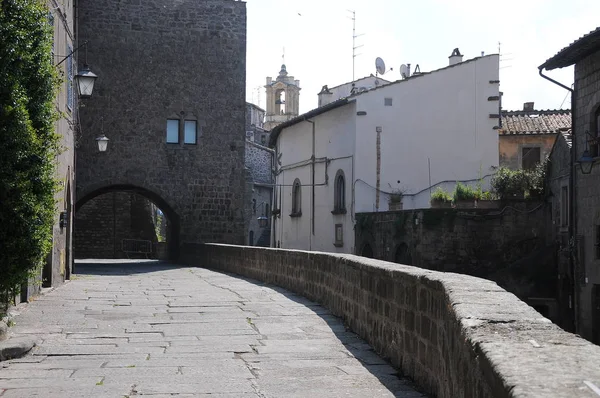 Antiga Rua Viterbo Itália — Fotografia de Stock