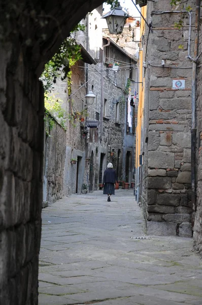 Starobylá Ulice Viterbo Itálie — Stock fotografie