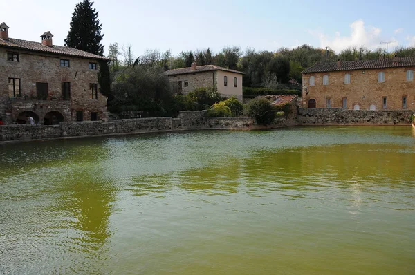 Αρχαίο Χωριό Bagno Vignoni Τοσκάνη — Φωτογραφία Αρχείου