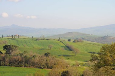 Val D 'orcia' nın güzel manzarası, İtalya 