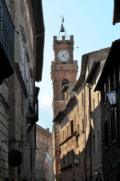 Colorful Street Pienza Tuscany Italy Stock Picture