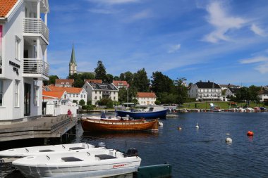 Sakin yazları günde marina kristiansand lillesand, Norveç