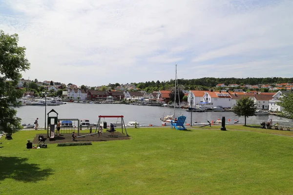 Dia Calmo Verões Marina Kristiansand Lillesand Noruega — Fotografia de Stock