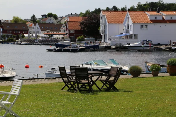 Dia Calmo Verões Marina Kristiansand Lillesand Noruega — Fotografia de Stock