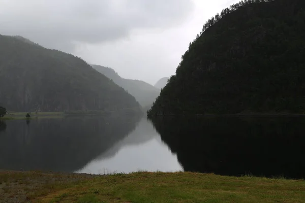 Belle Nature Norvège Paysage Naturel Pendant Une Journée Pluvieuse — Photo