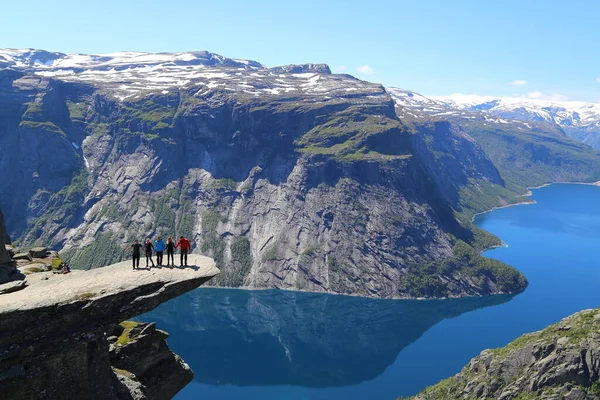 Trolltunga Troll Language Rock Norvégia — Stock Fotó