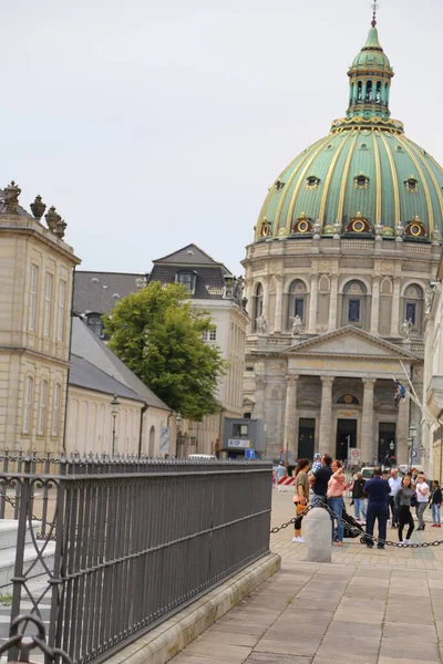 Graue Wolken Über Schloss Amalienborg Und Platz Kopenhagen Dänemark — Stockfoto