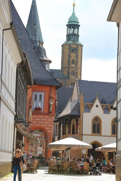 Domy Tržišti Goslar Německo — Stock fotografie