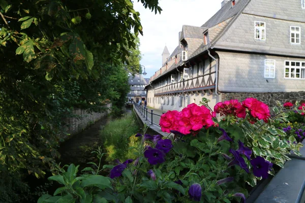 Strada Nel Centro Storico Goslar Bassa Sassonia Germania — Foto Stock