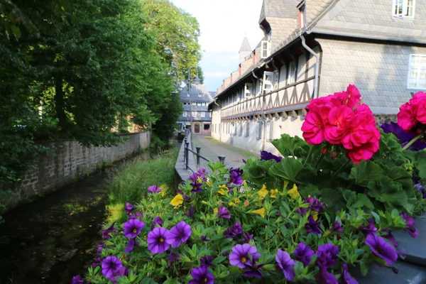 Rua Cidade Velha Goslar Baixa Saxônia Alemanha — Fotografia de Stock