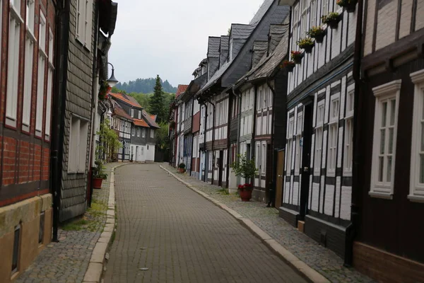 Straat Oude Binnenstad Van Goslar Nedersaksen Duitsland — Stockfoto