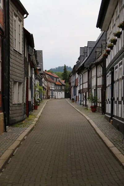 Straße Der Altstadt Von Goslar Niedersachsen Deutschland — Stockfoto