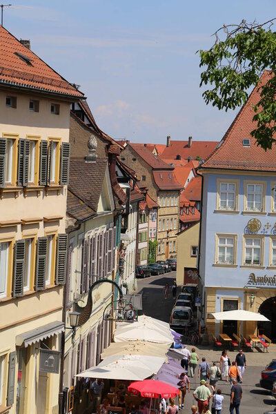 Beautiful houses and street in the Old Town of Bamberg, Germany