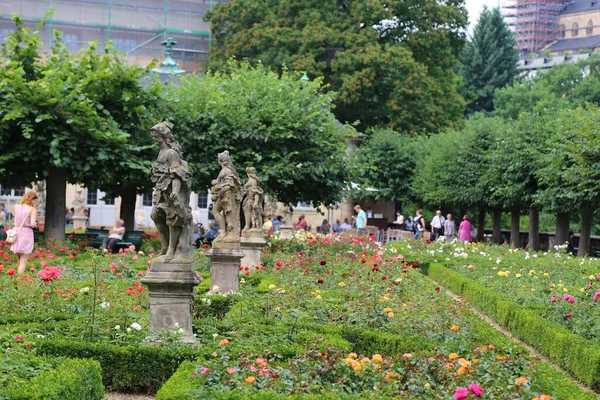 Michaelsberg Abbey Background Rose Garden Foreground — Stock Photo, Image