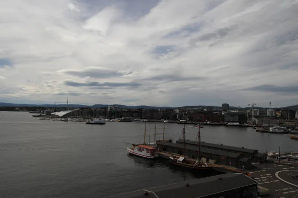 Vista Para Porto Oslo — Fotografia de Stock