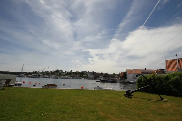 Dia Calmo Verões Marina Kristiansand Lillesand Noruega — Fotografia de Stock