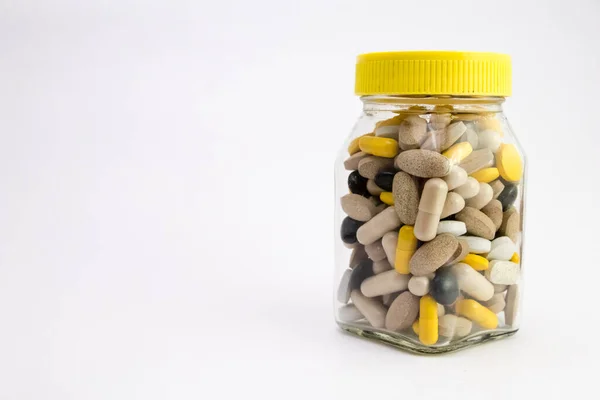 Medicamentos Caixa Recipiente Caixa Recipiente Cheio Drogas Medicamentos Comprimidos Comprar — Fotografia de Stock