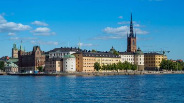 Stockholm, İsveç 'in Eski Kent Panoraması