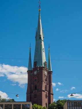 Stockholm, İsveç, Avrupa 'daki Luteryan Saint Clare Kilisesi (Klara Kyrka) manzarası