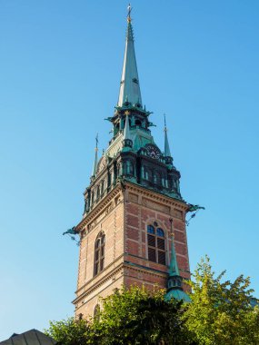 Gamla stan 'daki Alman Kilisesi (Tyska kyrkan), eski Stockholm, İsveç
