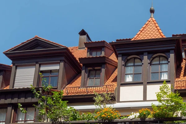 Tradiční poloroubené domy v Norimberku, Bavorsko, Německo — Stock fotografie