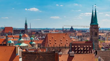 Cityscape panorama of Nuremberg, Middle Franconia, Bavaria, Germany, Europe