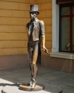 Monument to great Russian poet Alexander Pushkin in Odessa, Ukraine