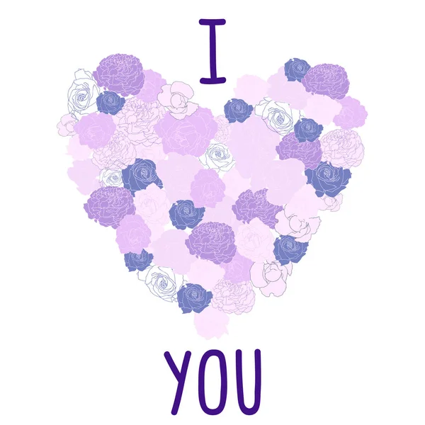 Una Ilustración Amor Vector Cuadrado Con Letras Púrpuras You Con — Vector de stock