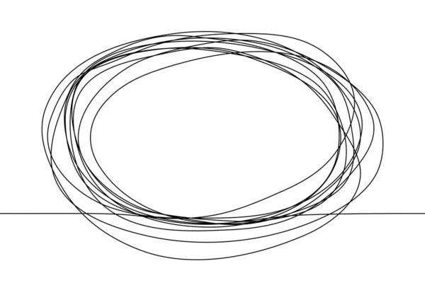 Desenho Contínuo Uma Linha Uma Armação Oval Técnica Esboço Contorno — Vetor de Stock