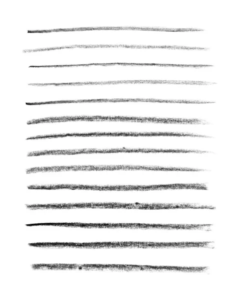 Set Hand Drawn Brush Strokes Pencil Marker Long Thin Thick — Stock Photo, Image