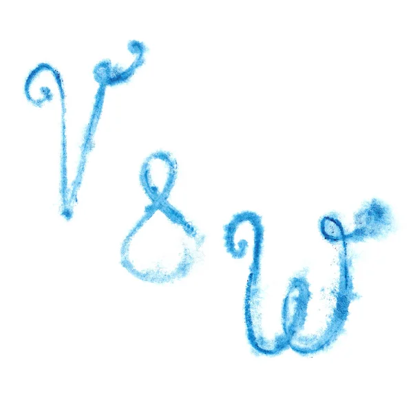 Elegant Blue Watercolor Monogram Design Template Two Letters Ampersand Wedding — 스톡 사진