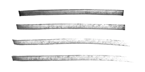 Ручной Рисунок Набор Длинных Широких Штрихов Маркера Изолированных Белом Коллекция — стоковое фото