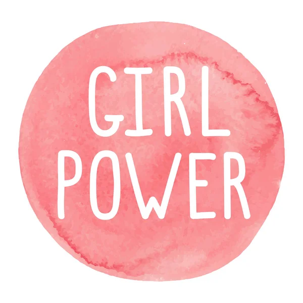 Vektor Tangan Menulis Huruf Putih Girl Power Pada Latar Belakang - Stok Vektor