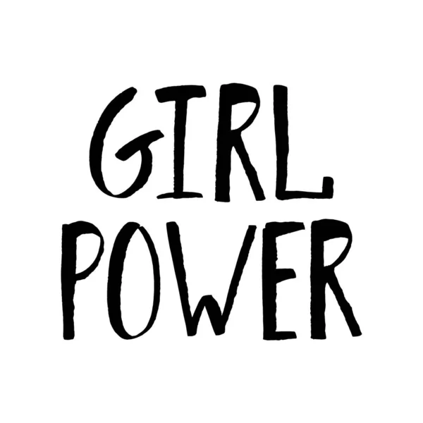 Letras Grunge Vectorial Girl Power Mayúsculas Inscripción Manuscrita Tinta Negra — Archivo Imágenes Vectoriales