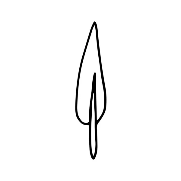 Desenhado Mão Desenho Animado Ícone Árvore Esboço Estilo Cartoon Desenho — Vetor de Stock