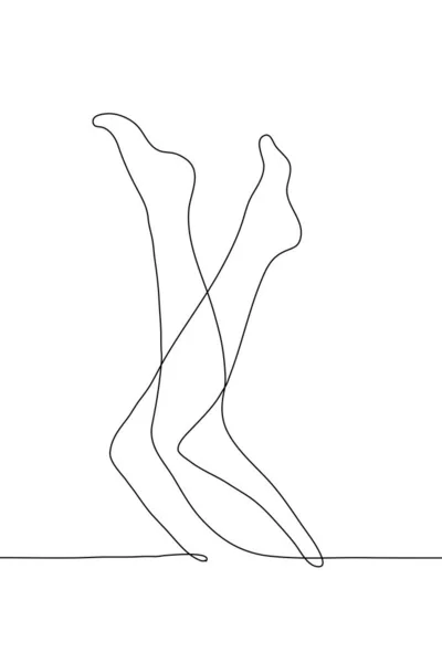 Silhouette Weiblicher Beine Profil Die Weiblichen Beine Werden Angehoben Und — Stockvektor