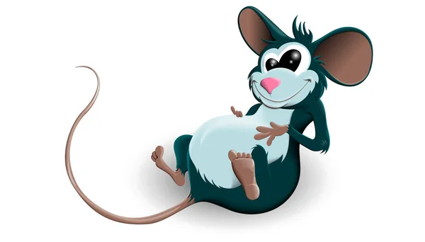 Funny rat nebo myš na bílém pozadí v vektorovém designu. — Stockový vektor