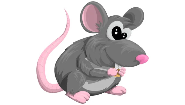 Мультфильм крыса или мышь символ года в векторном дизайне на белом фоне . — стоковый вектор