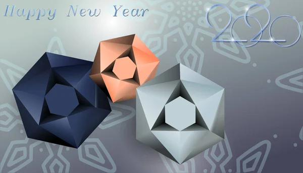 Neujahr kreativen abstrakten Hintergrund bis 2020. Vektor Illustration des Feiertags Hintergrund für Ihr Design — Stockvektor