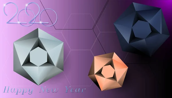 Neujahr abstrakter Hintergrund bis 2020. vektorgrafische Darstellung des Urlaubshintergrundes für Ihr Design — Stockvektor