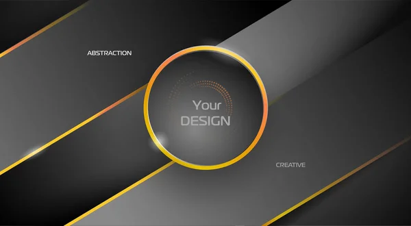 Kreativer abstrakter schwarzer und goldener Hintergrund für Ihr Design — Stockvektor