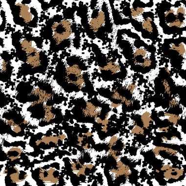 Leopar eli soyut ve pürüzsüz desen çizer 