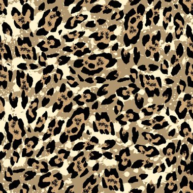 Leopar kürkü dokusu deri el çizimi çizimi kusursuz desen