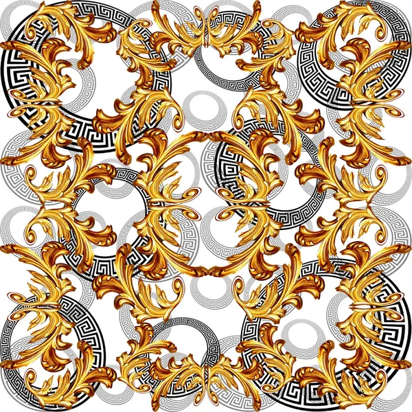 Baroque Gold Color Greek Design Pattern — Stock Photo, Image