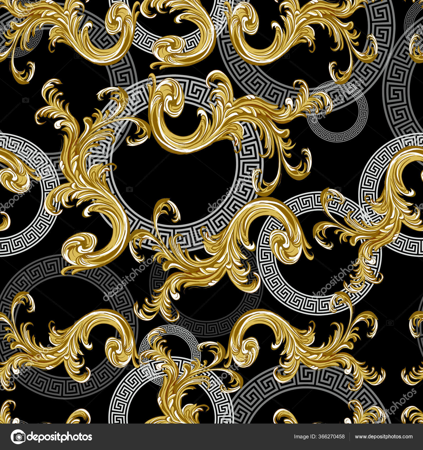 Trendy Greek Pattern Modern Wallpaper Baroque Abstract Circles Squares