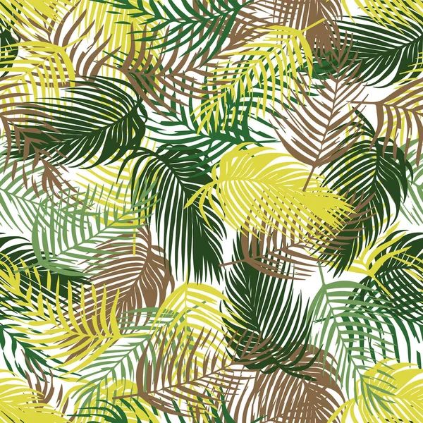 seamless flower and palm tree leaf pattern