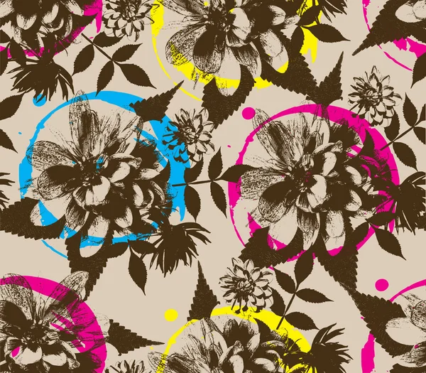 Flower seamless pattern leaf and branches design