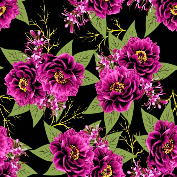 Flower seamless pattern leaf and branches design